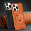 Vaku ® Apple iPhone 15 Pro Max Lion Embossed Luxury Designer Leather Protective Back Cover