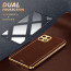 Vaku ® 2In1 Combo Samsung Galaxy A22 5G Luxemberg Leather Stitched Gold Electroplated Case with with ESD Anti-Static Shatterproof Tempered Glass