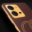 Vaku ® Vivo V25 5G Skylar Leather Pattern Gold Electroplated Soft TPU Back Cover