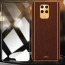 Vaku ® 2In1 Combo Xiaomi Redmi Note 9 Pro Max Luxemberg Leather Stitched Gold Electroplated Case with 9H Shatterproof Tempered Glass