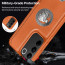 Vaku ® Vivo V27 5G Regal Shield Metal Lion Engraved Leather Protective Back Cover