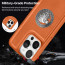 Vaku ® Apple iPhone 15 Pro Regal Shield Metal Lion Engraved Leather Protective Back Cover