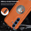 Vaku ® Samsung Galaxy S25 Plus Regal Shield Metal Lion Engraved Leather Protective Back Cover