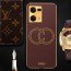 Vaku ® Oppo F21 Pro Skylar Leather Pattern Gold Electroplated Soft TPU Back Cover