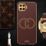 Vaku ® Oppo F17 Skylar Leather Pattern Gold Electroplated Soft TPU Back Cover