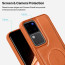 Vaku ® Vivo V30 5G Maxtron Leather Stitched Magnetic Magsafe Non-Slip Grip Shockproof Back Cover