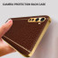 Vaku ® 2In1 Combo OnePlus Nord Luxemberg Leather Stitched Gold Electroplated Case with 9H Shatterproof Tempered Glass
