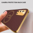 Vaku ® 2In1 Combo Vivo V19 Skylar Leather Stitched Gold Electroplated Case with ESD Anti-Static Shatterproof Tempered Glass