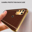 Vaku ® 2In1 Combo Samsung Galaxy M31 Luxemberg Leather Stitched Gold Electroplated Case with 9H Shatterproof Tempered Glass
