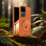 Vaku ® Vivo V30 5G Lion Embossed Luxury Designer Leather Protective Back Cover Case