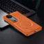 Vaku ® Vivo V40 5G Maxtron Leather Stitched Magnetic Magsafe Non-Slip Grip Shockproof Back Cover