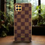 Vaku ® Samsung Galaxy A12 Cheron Series Leather Stitched Gold Electroplated Soft TPU Back Cover