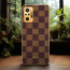 Vaku ® Redmi Note 10 Pro Max Cheron Series Leather Stitched Gold Electroplated Soft TPU Back Cover