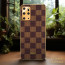 Vaku ® Samsung Galaxy S20 Plus Cheron Series Leather Stitched Gold Electroplated Soft TPU Back Cover