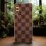 Vaku ® Samsung Galaxy A50 Cheron Series Leather Stitched Gold Electroplated Soft TPU Back Cover