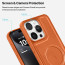 Vaku ® Apple iPhone 15 Pro Max Maxtron Leather Stitched Magnetic Magsafe Non-Slip Grip Shockproof Back Cover