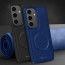 Vaku ® Samsung Galaxy S24 Maxtron Leather Stitched Magnetic Magsafe Non-Slip Grip Shockproof Back Cover