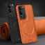 Vaku ® Vivo V29 5G Maxtron Leather Stitched Magnetic Magsafe Non-Slip Grip Shockproof Back Cover