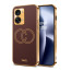 Vaku ® OnePlus Nord 2T Skylar Leather Pattern Gold Electroplated Soft TPU Back Cover