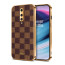 Vaku ® OnePlus 8 Cheron Series Leather Stitched Gold Electroplated Soft TPU Back Cover