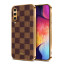 Vaku ® Samsung Galaxy A50 Cheron Series Leather Stitched Gold Electroplated Soft TPU Back Cover