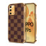 Vaku ® Oppo F19s Cheron Series Leather Stitched Gold Electroplated Soft TPU Back Cover