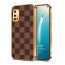 Vaku ® Vivo V17 Cheron Series Leather Stitched Gold Electroplated Soft TPU Back Cover