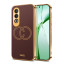 Vaku ® OnePlus Nord CE4 Skylar Leather Pattern Gold Electroplated Soft TPU Back Cover