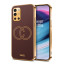 Vaku ® OnePlus 9R Skylar Leather Pattern Gold Electroplated Soft TPU Back Cover