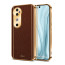 Vaku ® Vivo V40 5G Luxemberg Leather Pattern Gold Electroplated Soft TPU Back Cover