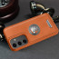 Vaku ® Samsung Galaxy S24 Regal Shield Metal Lion Engraved Leather Protective Back Cover