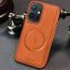 Vaku ® Vivo Y75 5G Maxtron Leather Stitched Magnetic Magsafe Non-Slip Grip Shockproof Back Cover