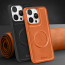 Vaku ® Apple iPhone 15 Pro Maxtron Leather Stitched Magnetic Magsafe Non-Slip Grip Shockproof Back Cover