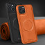 Vaku ® Apple iPhone 15 Maxtron Leather Stitched Magnetic Magsafe Non-Slip Grip Shockproof Back Cover