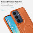 Vaku ® Samsung Galaxy A16 5G Maxtron Leather Stitched Magnetic Magsafe Non-Slip Grip Shockproof Back Cover