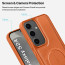 Vaku ® Samsung Galaxy S24 Maxtron Leather Stitched Magnetic Magsafe Non-Slip Grip Shockproof Back Cover