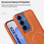 Vaku ® Samsung Galaxy S25 Maxtron Leather Stitched Magnetic Magsafe Non-Slip Grip Shockproof Back Cover