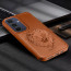 Vaku ® Samsung Galaxy A15 5G Lion Embossed Luxury Designer Leather Protective Back Cover Case