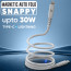 Vaku Luxos® SNAPPY Magnetic Auto-Fold Original iPhone Charger Cable Type C to Lightning Connector Fast Charging (mfi-certified), Nylon Braided for iPhone 14/ iPhone 13/ iPhone 12/ iPhone 11 & ios