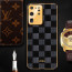 Vaku ® Samsung Galaxy S20 Ultra Cheron Series Leather Stitched Gold Electroplated Soft TPU Back Cover