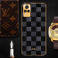 Vaku ® Vivo Y73 Cheron Series Leather Stitched Gold Electroplated Soft TPU Back Cover