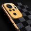 Vaku ® Redmi Note 10S Cheron Series Leather Stitched Gold Electroplated Soft TPU Back Cover