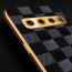 Vaku ® Samsung Galaxy S10 Cheron Series Leather Stitched Gold Electroplated Soft TPU Back Cover