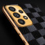 Vaku ® Samsung Galaxy A33 5G Cheron Series Leather Stitched Gold Electroplated Soft TPU Back Cover