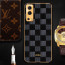 Vaku ® Vivo iQoo Z3 5G Cheron Series Leather Stitched Gold Electroplated Soft TPU Back Cover