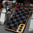 Vaku ® Samsung Galaxy S21 Plus Cheron Series Leather Stitched Gold Electroplated Soft TPU Back Cover
