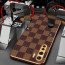Vaku ® Oppo F15 Cheron Series Leather Stitched Gold Electroplated Soft TPU Back Cover