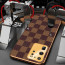 Vaku ® Samsung Galaxy S20 Ultra Cheron Series Leather Stitched Gold Electroplated Soft TPU Back Cover