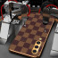 Vaku ® Samsung Galaxy A50s Cheron Series Leather Stitched Gold Electroplated Soft TPU Back Cover