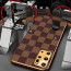 Vaku ® Samsung Galaxy S20 Plus Cheron Series Leather Stitched Gold Electroplated Soft TPU Back Cover